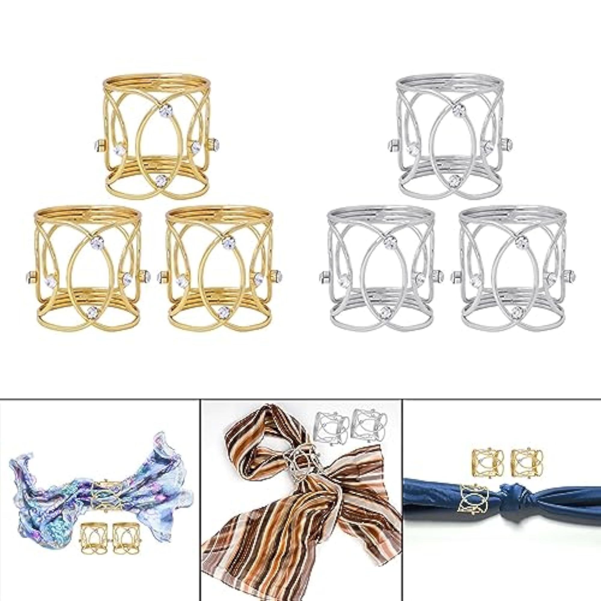 3pc Golden Holiday Napkin Holders, Casual and Formal Occasions